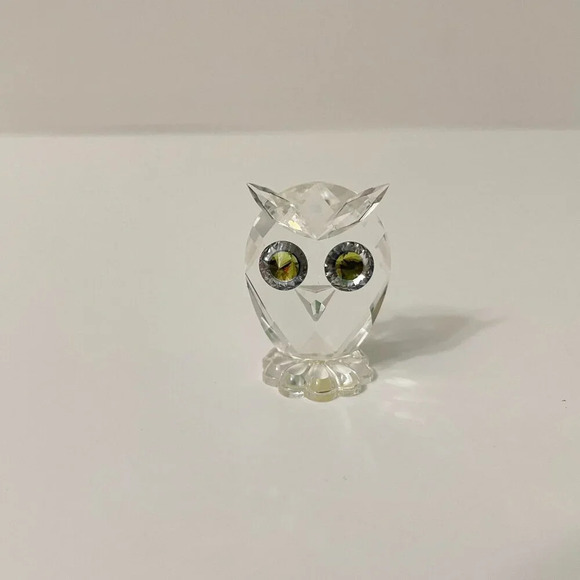 Crystal Glass Owl Figurine Miniature Figure 1.5 Inch - Picture 13 of 16